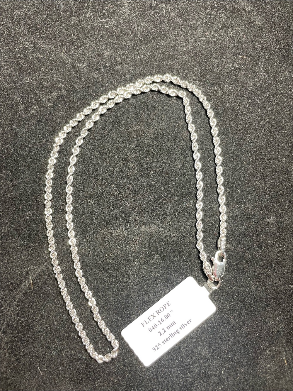 Sterling Silver Rope Chain Necklace - Silver